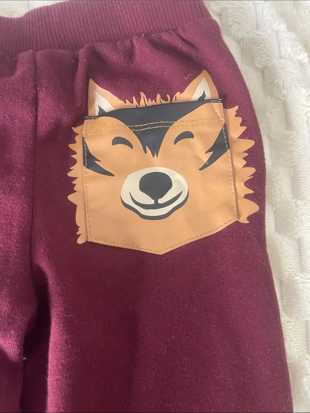 The Children's Place Maroon Jogger Sweatpants with White Drawstring